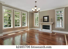 Living room in new construction home