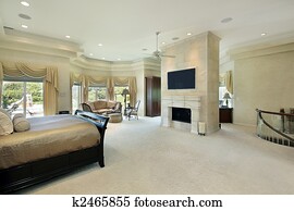 Master bedroom with fireplace Master bedroom with fireplace