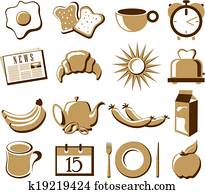 Morning symbol set Morning symbol set
