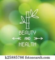 Spa beauty and health label on blurred background Spa beauty and health label on blurred background