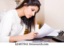 woman studying