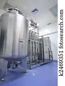 água, distiller, em, fábrica