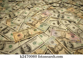 American banknotes of various denominations