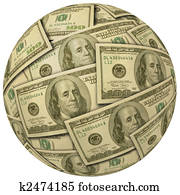 Ball of $100 bills