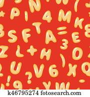 buchstabensuppe, latein, auf, rot, seamless, muster buchstabensuppe, latein, auf, rot, seamless, muster