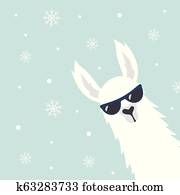 Christmas card with llama Christmas card with llama