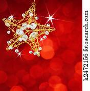 christmas star with red lights