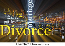 Divorce word cloud glowing Divorce word cloud glowing