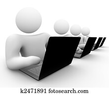 equipe, de, pessoas, trabalhar, computadores laptop