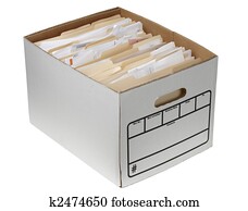 File folders in storage box
