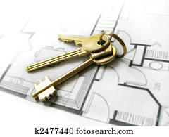 Gold keys for the new dream home 