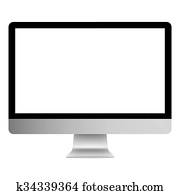 Illustration Graphic Vector Computer with white screen Illustration Graphic Vector Computer with white screen