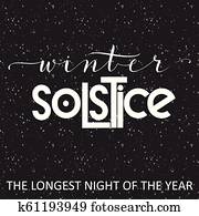 inverno, solstício, lettering.