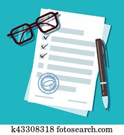 Loan application form document, mortgage vector concept