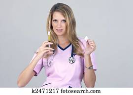 Medical Nurse with Syringe