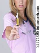Medical Nurse with Syringe