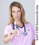 Medical Nurse with Syringe