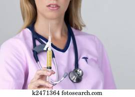 Medical Nurse with Syringe