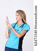 Medical Nurse with Syringe