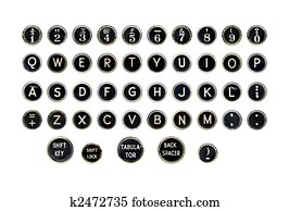 Typewriter Key Alphabet