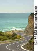 a, grande estrada oceano, -, Australia\'s, recreacional, conduzir