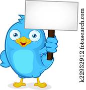Blue Bird Holding Sign Blue Bird Holding Sign
