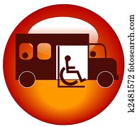 button or icon of paratransit bus picking up passenger button or icon of paratransit bus picking up passenger