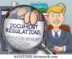 document, regelingen, door, vergroten, glas., doodle, design.