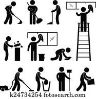 limpo, lavagem, aspirador de pó, trabalhador