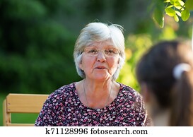 Senior woman with granddaughter Senior woman with granddaughter
