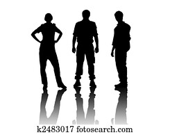 silhouettes over white