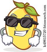 Super cool mango character cartoon mascot Super cool mango character cartoon mascot