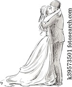 Wedding couple kiss. Newlywed Wedding couple kiss. Newlywed