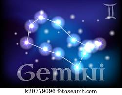 Clipart of , gemini, myth, mythical, mythological, symbol, twin, zodiac