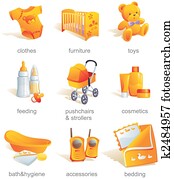 איקון, קבע, -, תינוק, goods,, פריטים