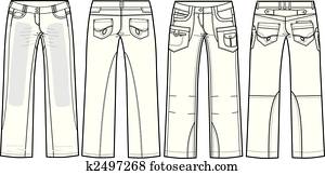 Lady fashion jeans back pocket design Clipart | k2408084 | Fotosearch