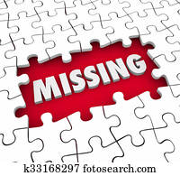 Missing Puzzle Pieces 3d Word Find Solve Lacking Absent Solution