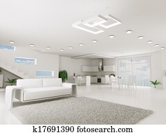 פנים, של, לבן, דירה