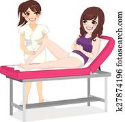 Beautician Waxing Woman Beautician Waxing Woman
