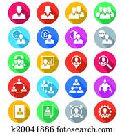 Business flat color icons