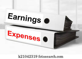 indtægter, udgifter, kontor, bind