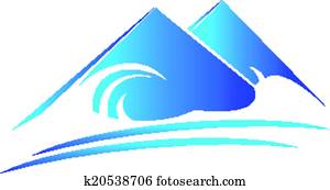 Mountains and beach logo Mountains and beach logo