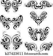 Set of wing shapes Set of wing shapes