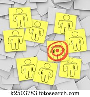 Targeted Customer in Bulls-Eye - Sticky Notes Targeted Customer in Bulls-Eye - Sticky Notes