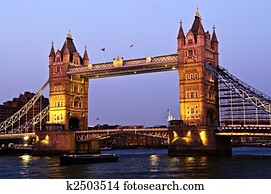 Tower bridge in London at dusk