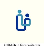 extracto, línea, familia, logotipo, concepto