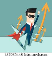 Global Success.  Business concept cartoon illustration
