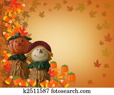 Halloween Border Pumpkin Scarecrow Halloween Border Pumpkin Scarecrow