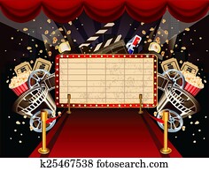 Illustration of theatre marquee wit Illustration of theatre marquee wit