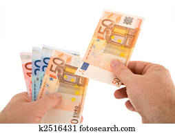 lohnend, bargeld, mit, euro währung